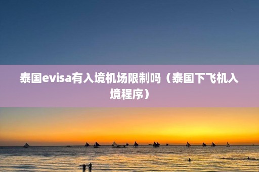 泰国evisa有入境机场限制吗（泰国下飞机入境程序）