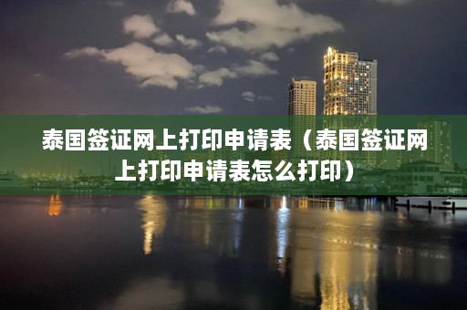 泰国签证网上打印申请表（泰国签证网上打印申请表怎么打印）