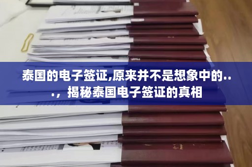 泰国的电子签证,原来并不是想象中的...，揭秘泰国电子签证的真相