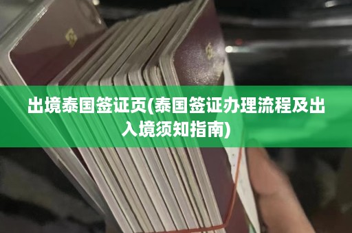 出境泰国签证页(泰国签证办理流程及出入境须知指南)