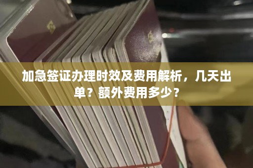 加急签证办理时效及费用解析，几天出单？额外费用多少？