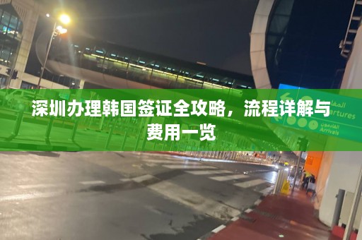 深圳办理韩国签证全攻略，流程详解与费用一览