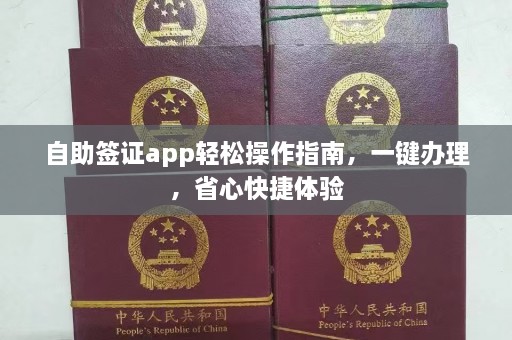 自助签证app轻松操作指南，一键办理，省心快捷体验