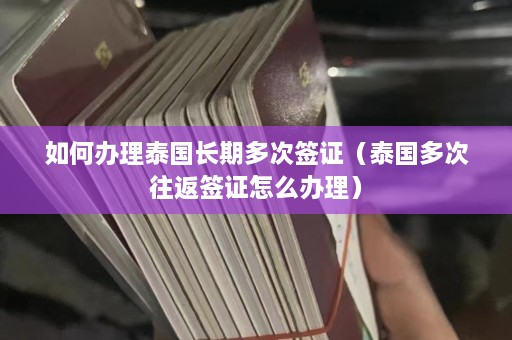 如何办理泰国长期多次签证（泰国多次往返签证怎么办理）  第1张