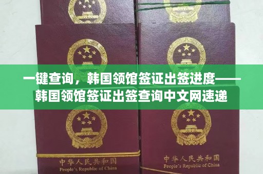 一键查询，韩国领馆签证出签进度——韩国领馆签证出签查询中文网速递