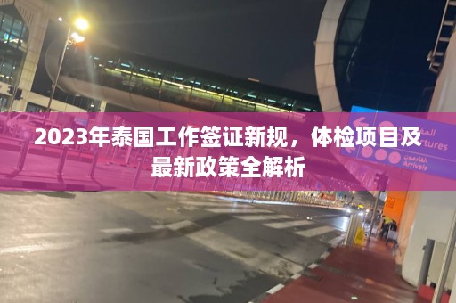 2023年泰国工作签证新规，体检项目及最新政策全解析