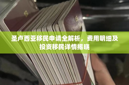 圣卢西亚移民申请全解析，费用明细及投资移民详情揭晓