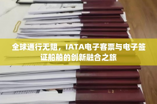 全球通行无阻，IATA电子客票与电子签证船舶的创新融合之旅