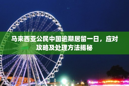 马来西亚公民中国逾期居留一日，应对攻略及处理方法揭秘