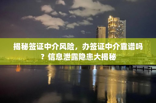 揭秘签证中介风险，办签证中介靠谱吗？信息泄露隐患大揭秘