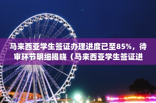 马来西亚学生签证办理进度已至85%，待审环节明细揭晓（马来西亚学生签证进展速览）