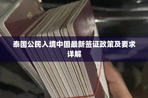 泰国公民入境中国最新签证政策及要求详解