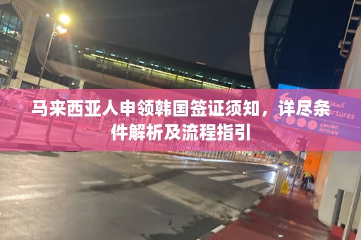 马来西亚人申领韩国签证须知，详尽条件解析及流程指引