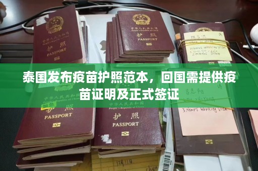 泰国发布疫苗护照范本，回国需提供疫苗证明及正式签证