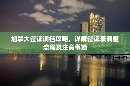 加拿大签证调档攻略，详解签证表调整流程及注意事项