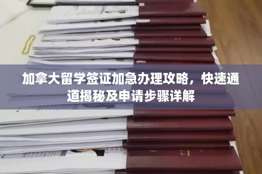 加拿大留学签证加急办理攻略，快速通道揭秘及申请步骤详解