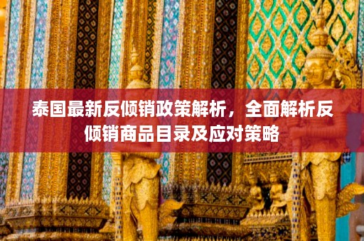 泰国最新反倾销政策解析，全面解析反倾销商品目录及应对策略