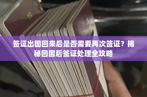 签证出国回来后是否需要再次签证？揭秘回国后签证处理全攻略