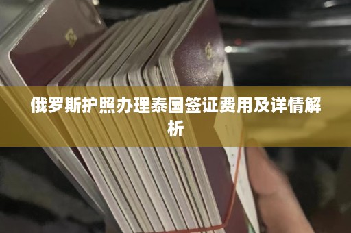 俄罗斯护照办理泰国签证费用及详情解析