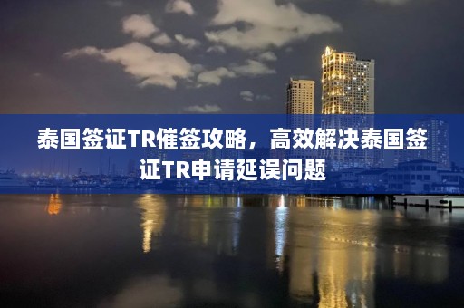 泰国签证TR催签攻略，高效解决泰国签证TR申请延误问题