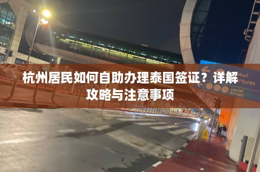 杭州居民如何自助办理泰国签证？详解攻略与注意事项