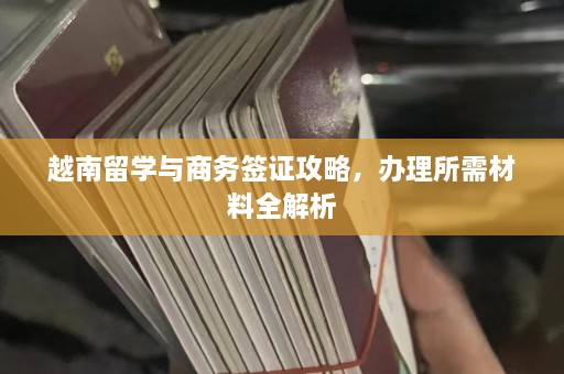 越南留学与商务签证攻略，办理所需材料全解析