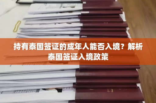 持有泰国签证的成年人能否入境？解析泰国签证入境政策