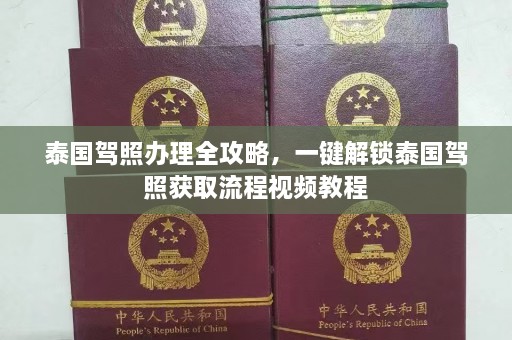 泰国驾照办理全攻略，一键解锁泰国驾照获取流程视频教程