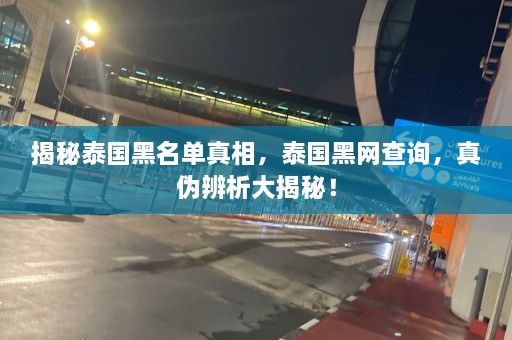 揭秘泰国黑名单真相，泰国黑网查询，真伪辨析大揭秘！