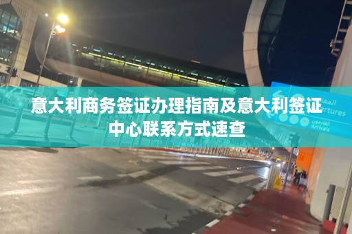 意大利商务签证办理指南及意大利签证中心联系方式速查