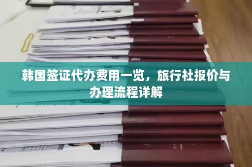 韩国签证代办费用一览，旅行社报价与办理流程详解