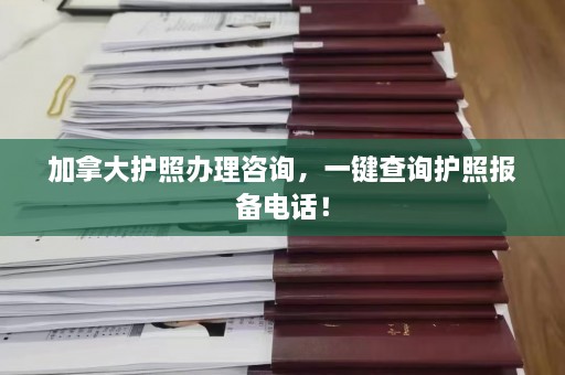 加拿大护照办理咨询，一键查询护照报备电话！