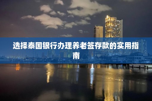 选择泰国银行办理养老签存款的实用指南