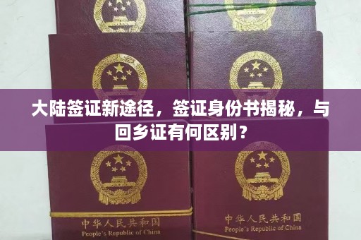 大陆签证新途径，签证身份书揭秘，与回乡证有何区别？