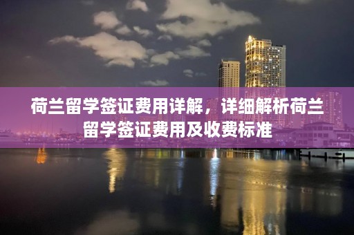 荷兰留学签证费用详解，详细解析荷兰留学签证费用及收费标准