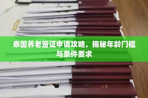 泰国养老签证申请攻略，揭秘年龄门槛与条件要求