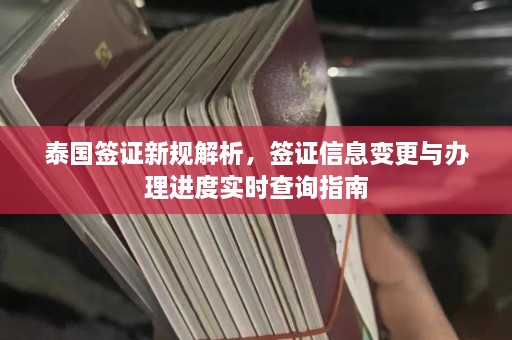 泰国签证新规解析，签证信息变更与办理进度实时查询指南