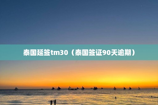 泰国延签tm30（泰国签证90天逾期）