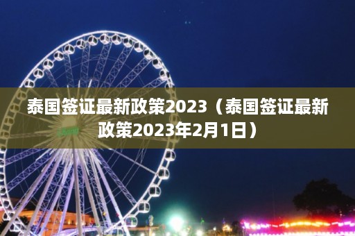 泰国签证最新政策2023（泰国签证最新政策2023年2月1日）  第1张