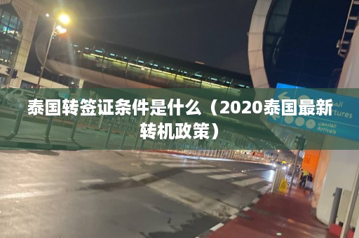 泰国转签证条件是什么（2020泰国最新转机政策）  第1张