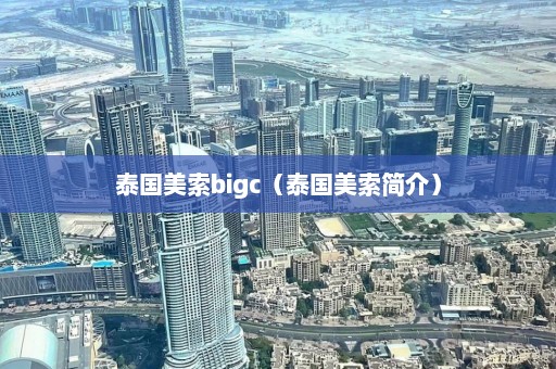 泰国美索bigc（泰国美索简介）