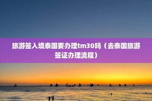 旅游签入境泰国要办理tm30吗（去泰国旅游签证办理流程）