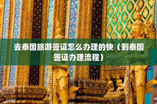 去泰国旅游签证怎么办理的快（到泰国签证办理流程）  第1张