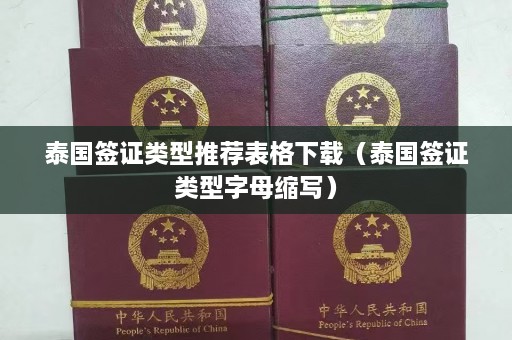 泰国签证类型推荐表格下载（泰国签证类型字母缩写）  第1张