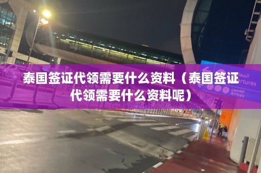 泰国签证代领需要什么资料（泰国签证代领需要什么资料呢）  第1张