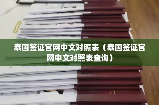 泰国签证官网中文对照表（泰国签证官网中文对照表查询）