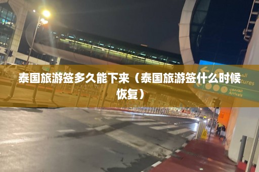 泰国旅游签多久能下来（泰国旅游签什么时候恢复）