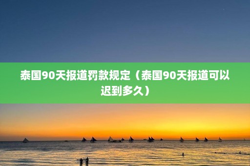 泰国90天报道罚款规定（泰国90天报道可以迟到多久）