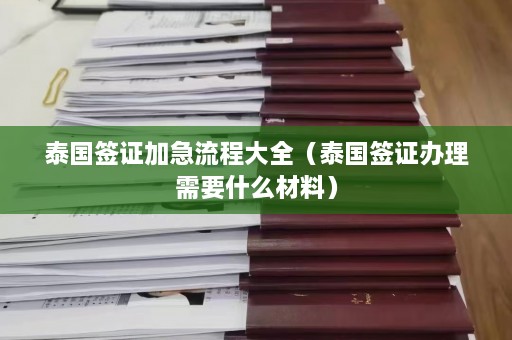 泰国签证加急流程大全（泰国签证办理需要什么材料）  第1张