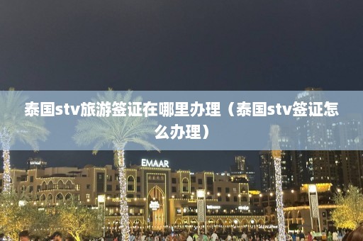 泰国stv旅游签证在哪里办理（泰国stv签证怎么办理）